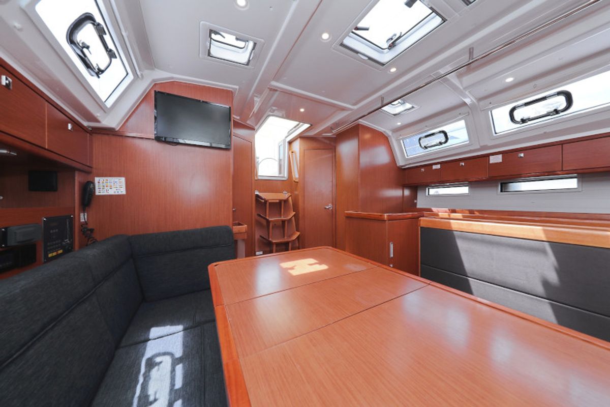 Salon of TICIJA, a Bavaria Cruiser 46 sailboat at Zadar, Croatia