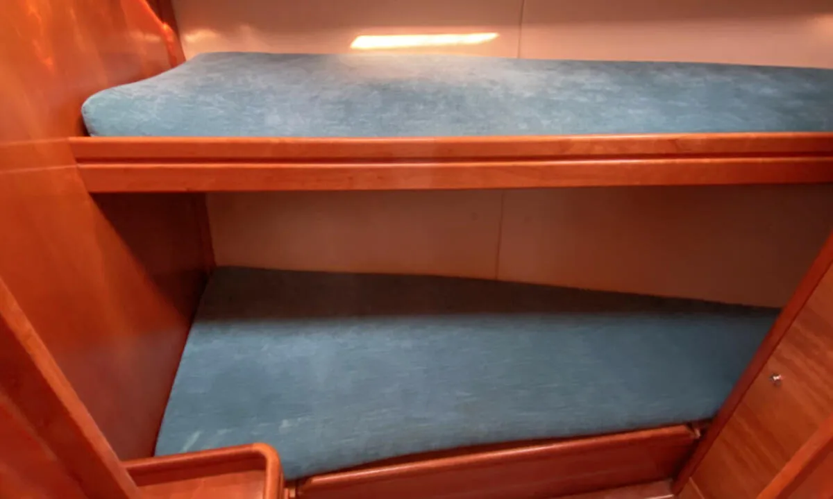 Cabin on Caru, a Bavaria 46 Cruiser sailboat at Heiligenhafen, Germany