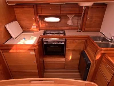 Galley of Caru, a Bavaria 46 Cruiser sailboat at Heiligenhafen, Germany