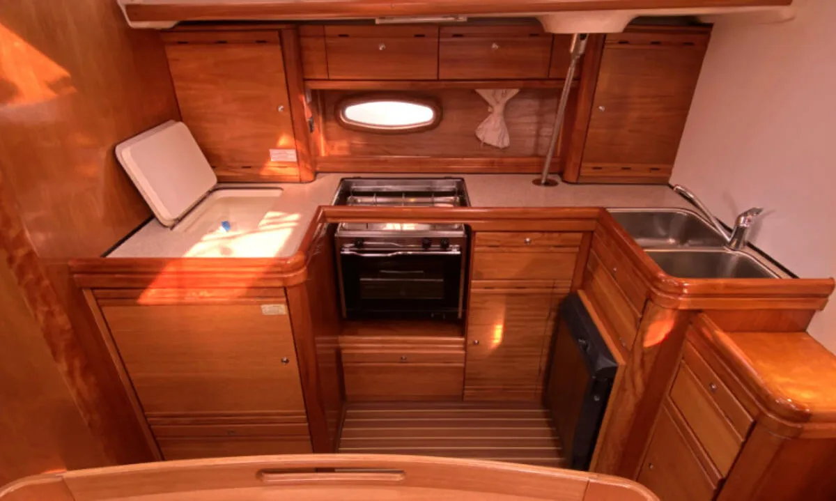 Galley of Caru, a Bavaria 46 Cruiser sailboat at Heiligenhafen, Germany