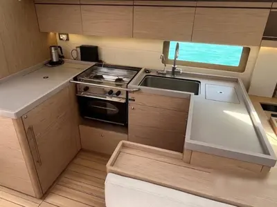 Galley of Princess Oceana, a Beneteau Oceanis 51.1 sailboat at Municipal Unit of Ellomenos, Greece