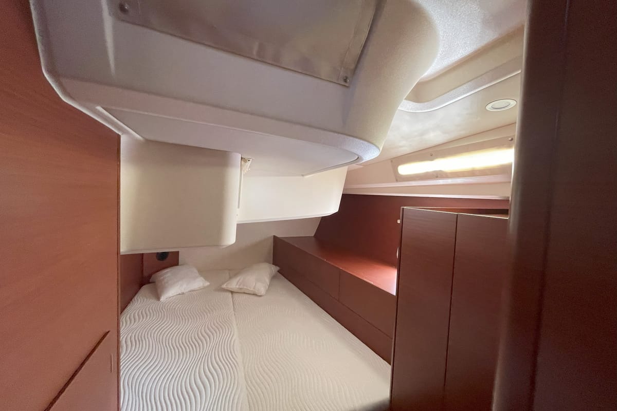 Cabin on Medusa II, a Hanse Yachts Hanse 508 sailboat at Municipal Unit of Lefkada, Greece