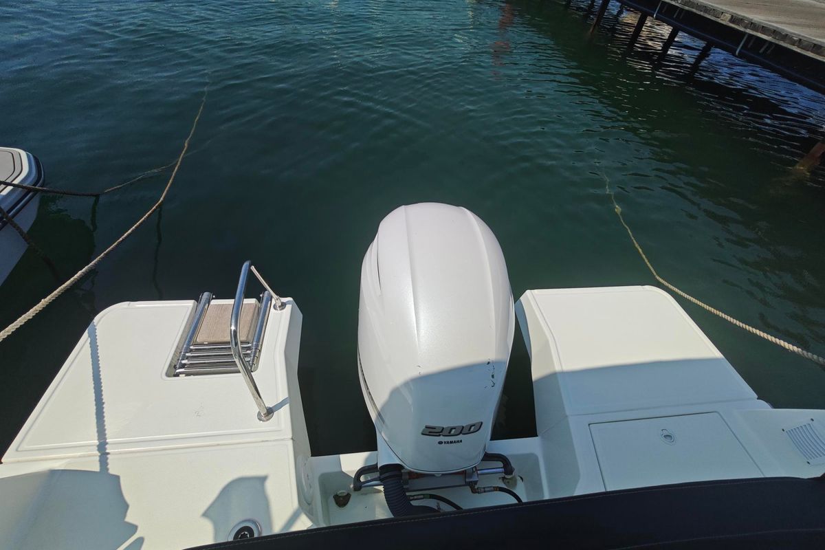 Deck of Ares, a Jeanneau Merry Fisher 795 Series 2 motorboat at Punat, Croatia