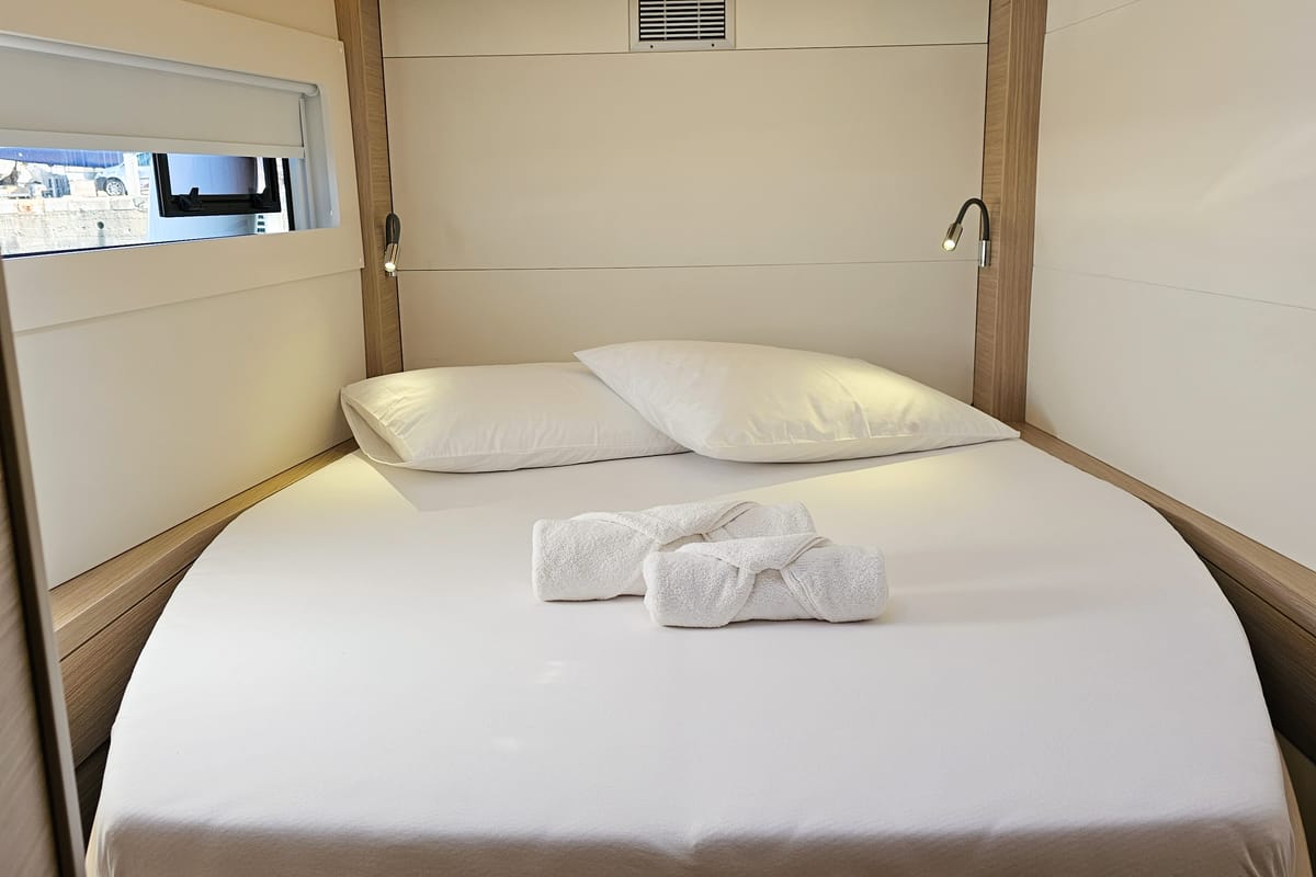 Cabin on Galeb, a Lagoon 46 catamaran at Seget Donji, Croatia