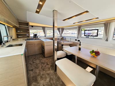 Salon of Galeb, a Lagoon 46 catamaran at Seget Donji, Croatia