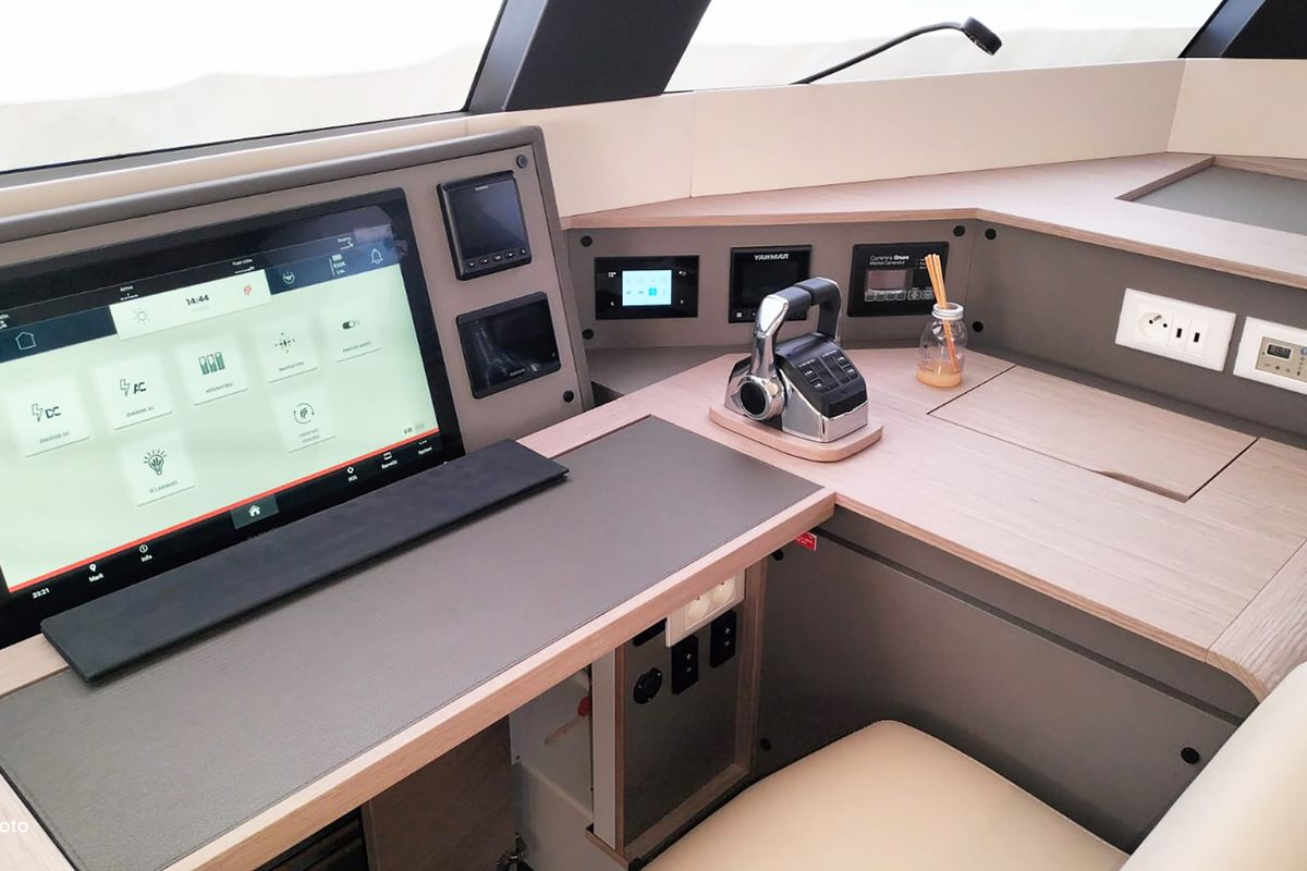 Cockpit of Libertà - Luxury Catamaran, A/C, Generator, Water maker, Solar panel, a Fountaine Pajot Samana 59 catamaran at Ca…