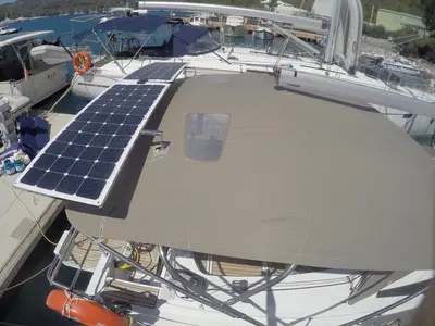 Salon of Sarita, a Jeanneau Sun Odyssey 349 sailboat at Fethiye, Turkey
