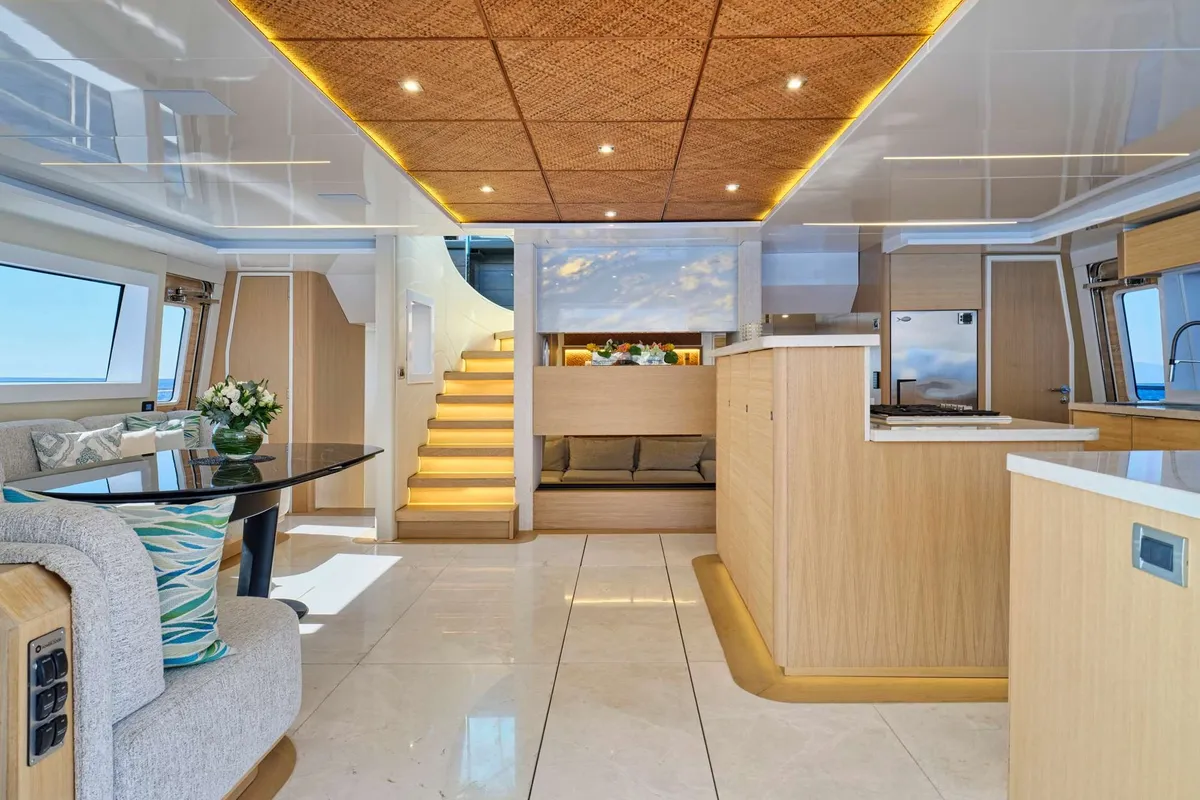 Samara, a Power Power Cat 80 catamaran at Piraeus, Greece