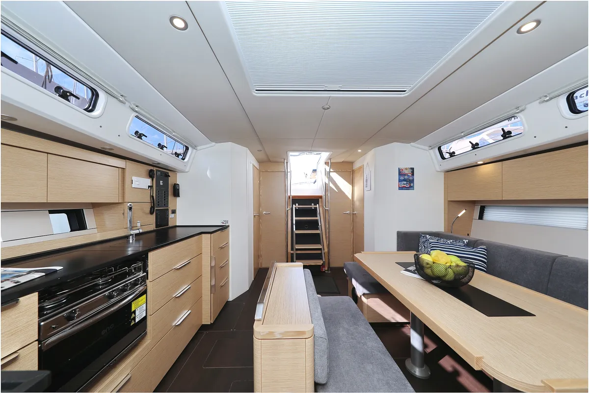 Salon of Bliss, a Hanse Yachts Hanse 460 sailboat at Grad Kaštela, Croatia