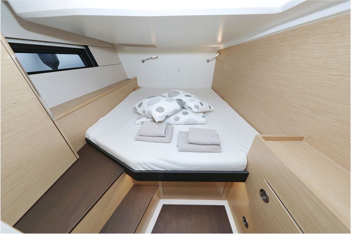 Cabin on Bliss, a Hanse Yachts Hanse 460 sailboat at Grad Kaštela, Croatia