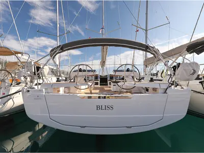 Cockpit of Bliss, a Hanse Yachts Hanse 460 sailboat at Grad Kaštela, Croatia