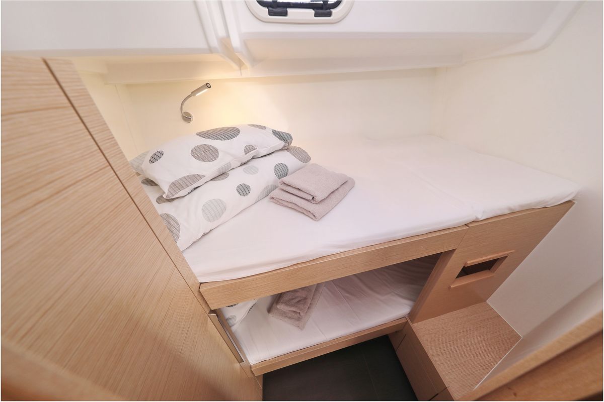 Cabin on Bliss, a Hanse Yachts Hanse 460 sailboat at Grad Kaštela, Croatia