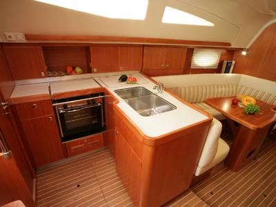 Galley of Sea Bird, a Elan 344 Impression sailboat at Primošten, Croatia