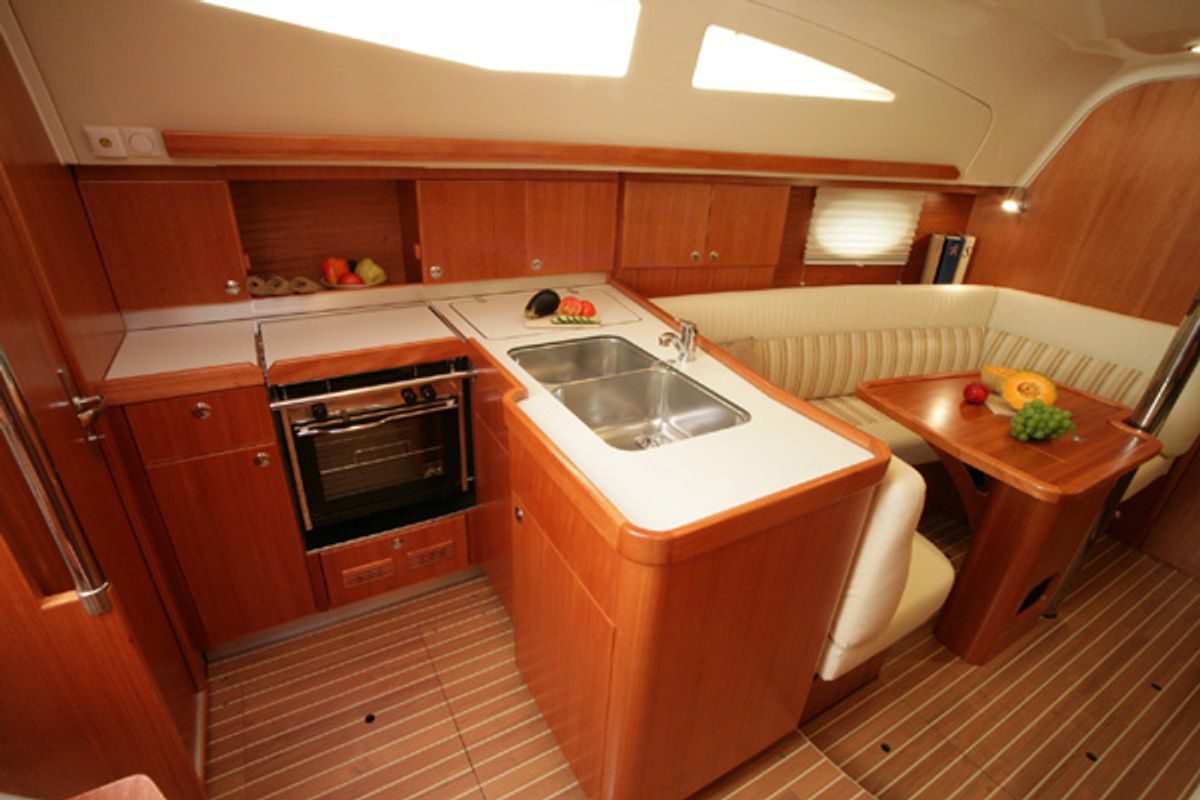 Galley of Sea Bird, a Elan 344 Impression sailboat at Primošten, Croatia