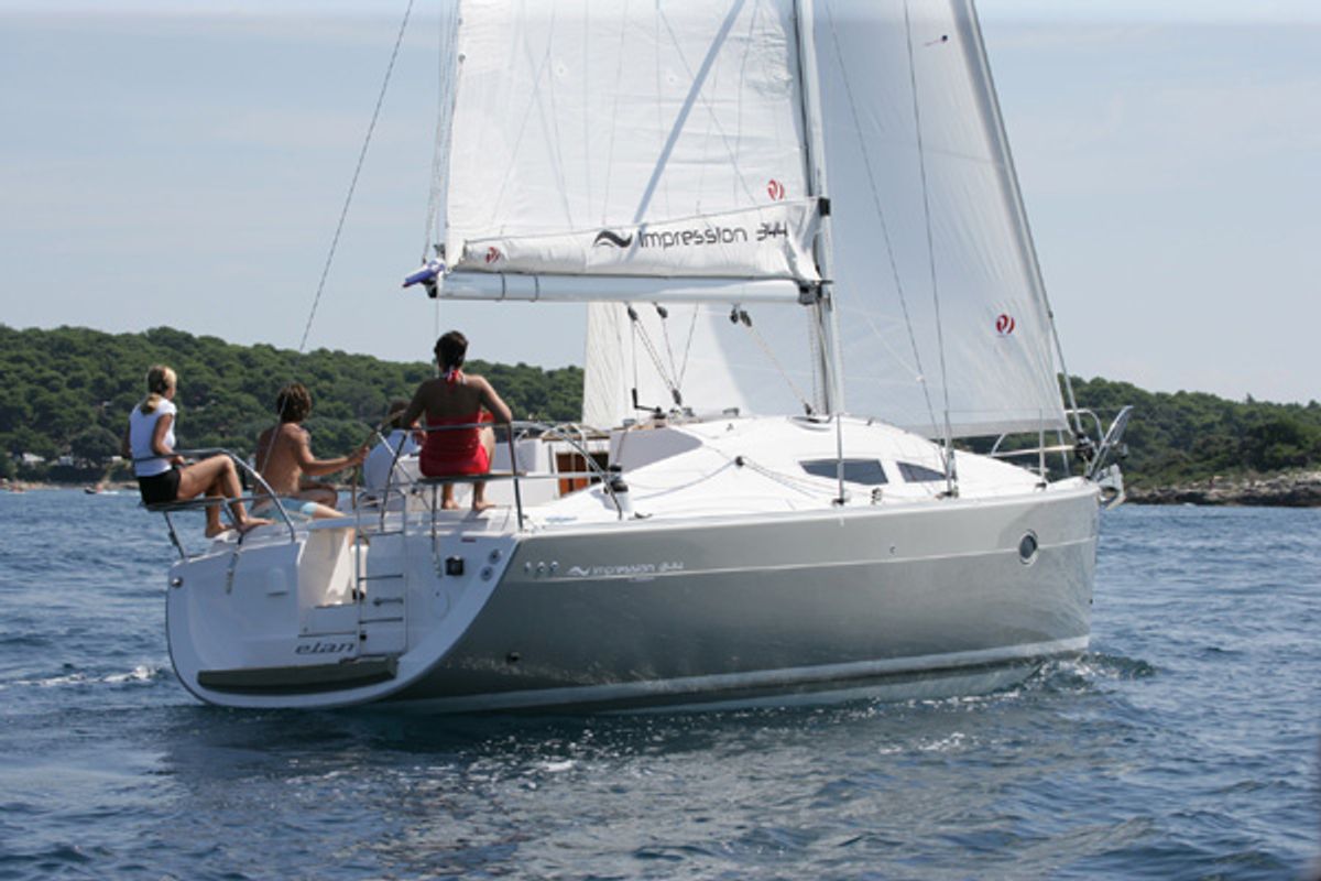 Exterior view of Sea Bird, a Elan 344 Impression sailboat at Primošten, Croatia