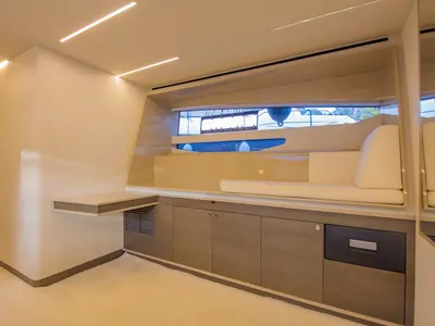 Salon of Journey, a Numarine 62 Flybridge yacht at Fethiye, Turkey