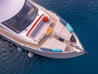 Deck of Journey, a Numarine 62 Flybridge yacht at Fethiye, Turkey