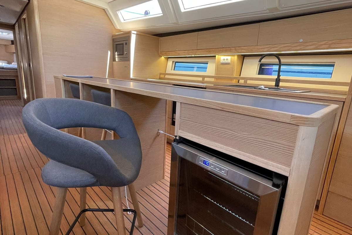 Galley of Lupela, a D&D Kufner 54 sailboat at Grad Trogir, Croatia