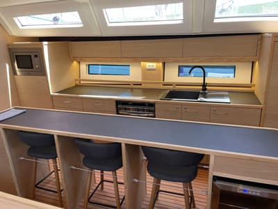 Galley of Lupela, a D&D Kufner 54 sailboat at Grad Trogir, Croatia