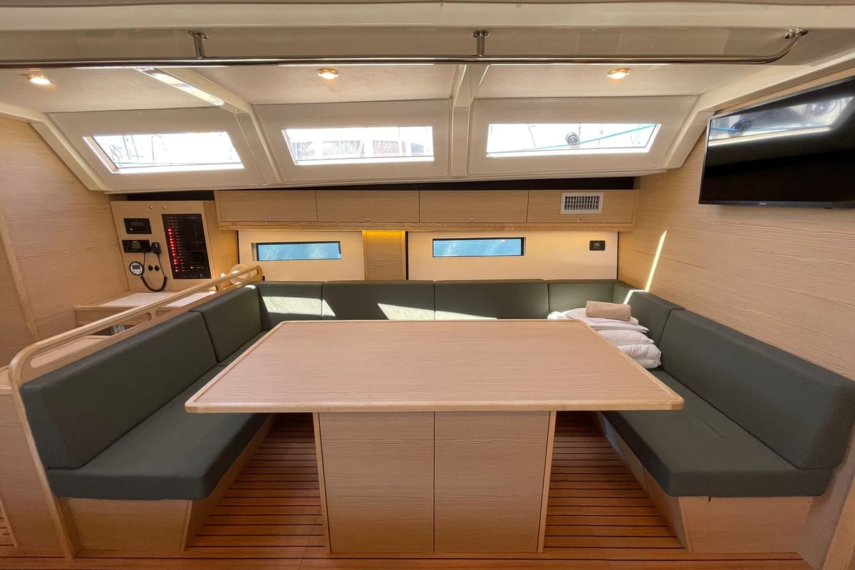 Salon of Lupela, a D&D Kufner 54 sailboat at Grad Trogir, Croatia