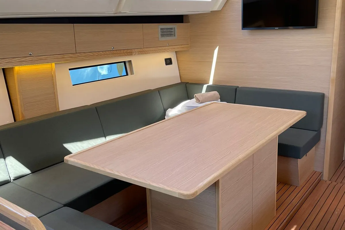 Salon of Lupela, a D&D Kufner 54 sailboat at Grad Trogir, Croatia