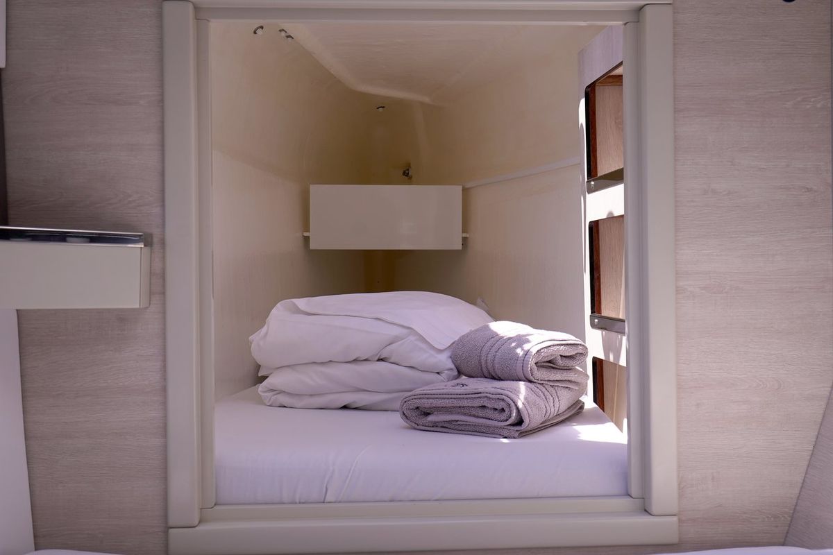 Cabin on Manaphy, a Leopard 45 catamaran at Seget Donji, Croatia