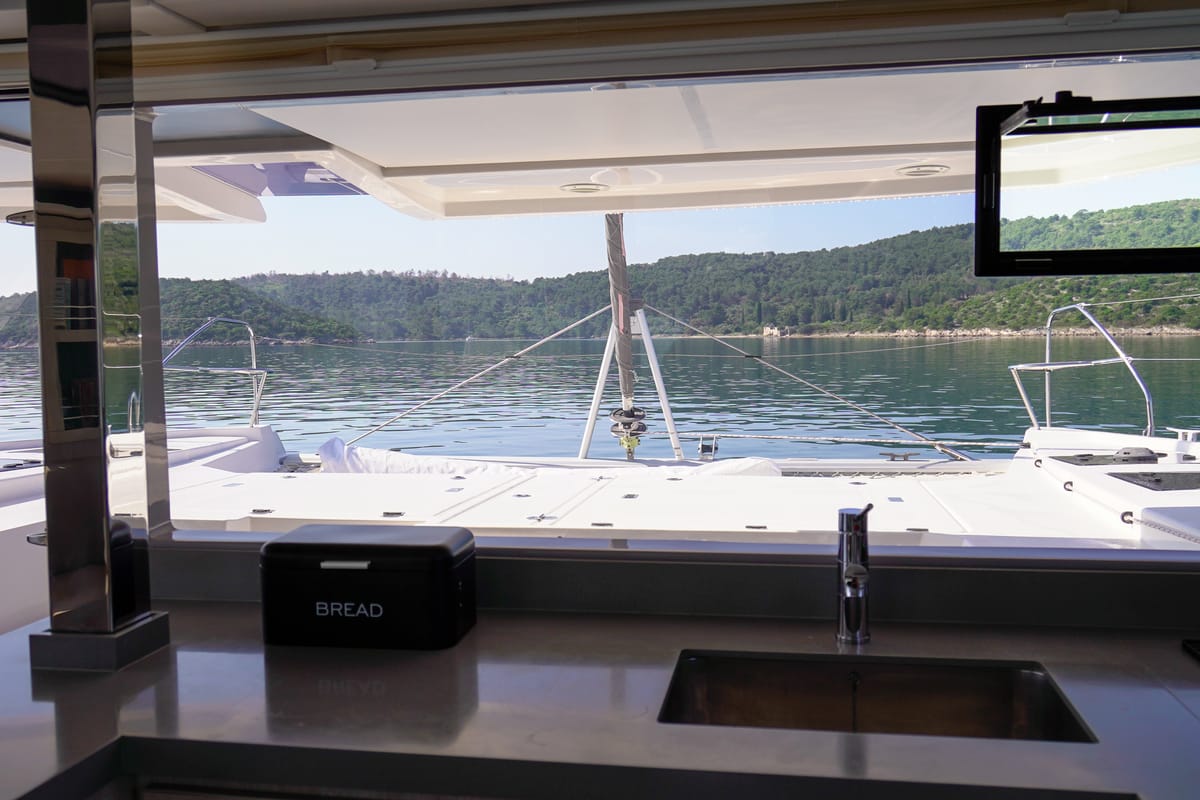 Manaphy, a Leopard 45 catamaran at Seget Donji, Croatia