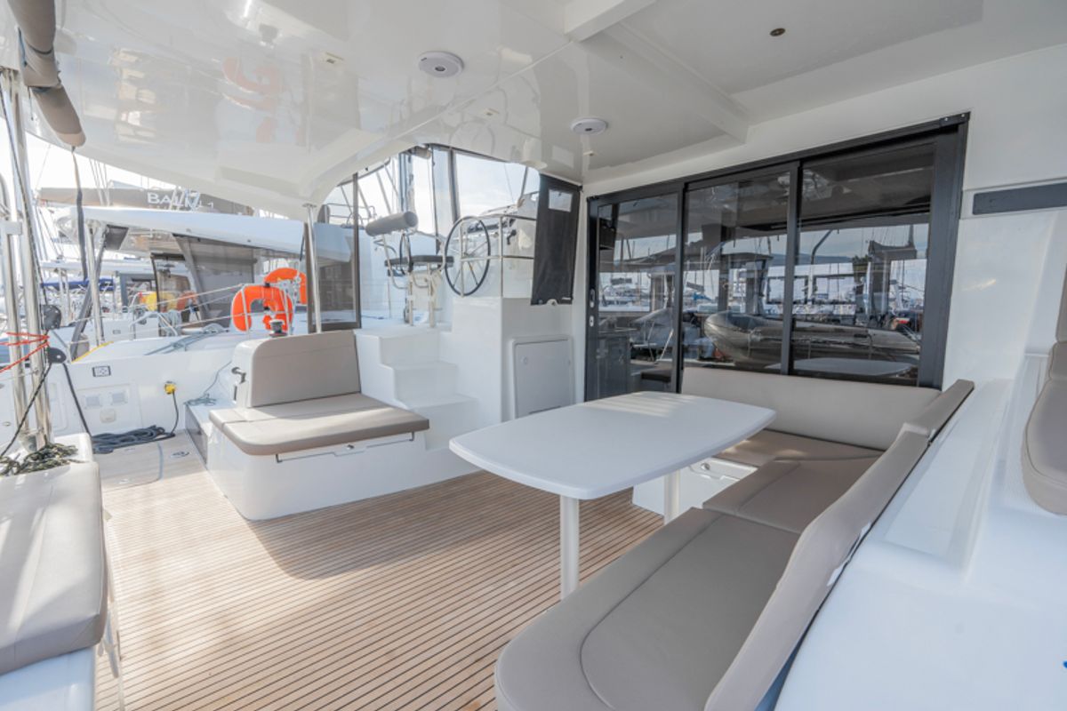 Galley of Day One, a Lagoon 42 catamaran at Marpissa, Greece