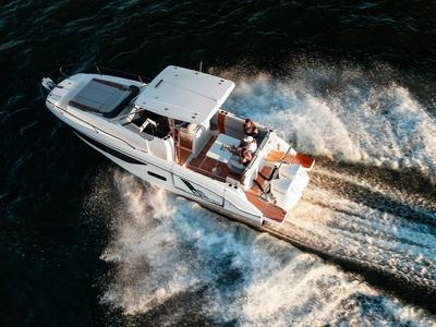 Exterior view of Beneteau 9, a Beneteau Flyer 9 motorboat at Punat, Croatia