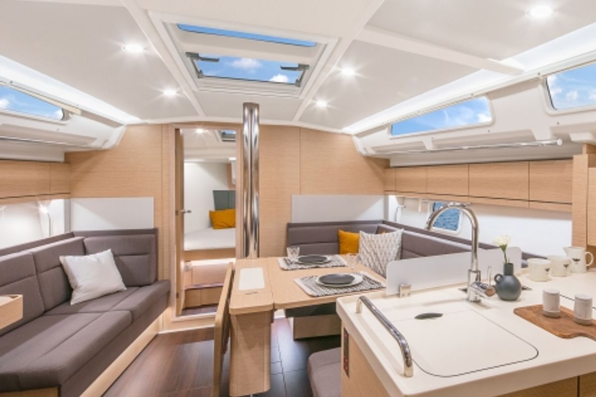 Galley of Polynoe, a Hanse Yachts Hanse 418 sailboat at Lavreotiki Municipal Unit, Greece