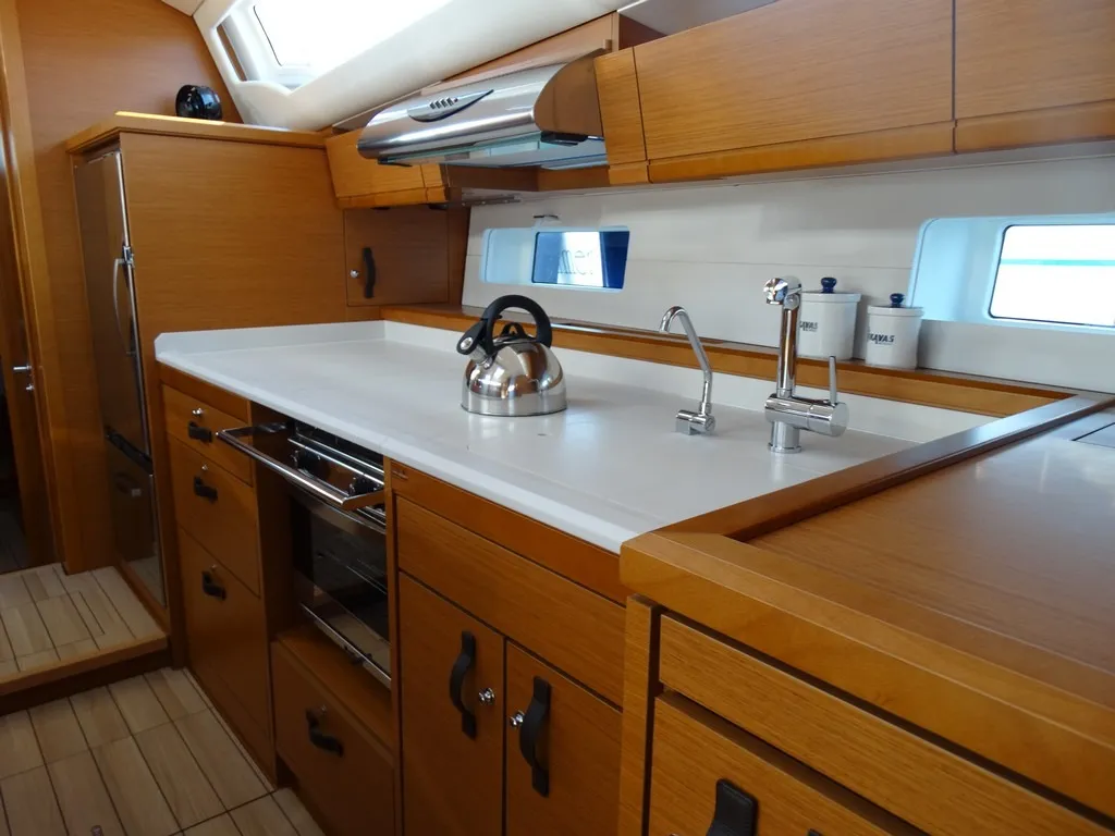 Galley of IL SOLE, a Jeanneau 54 sailboat at Volos Municipality, Greece