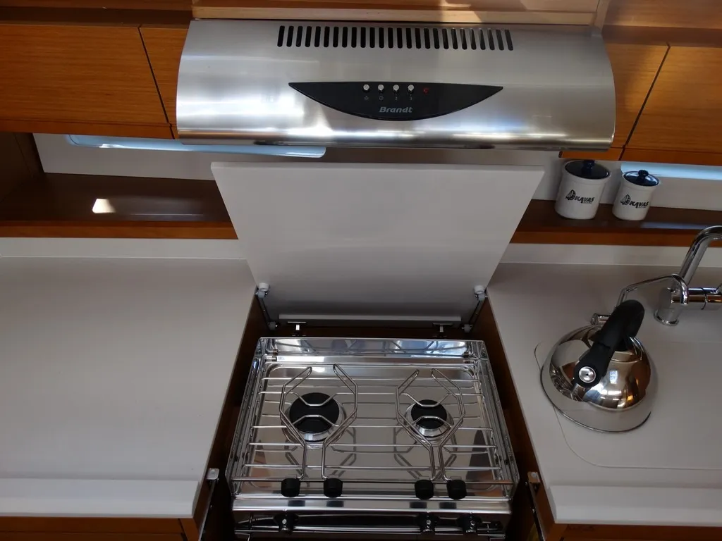 Galley of IL SOLE, a Jeanneau 54 sailboat at Volos Municipality, Greece