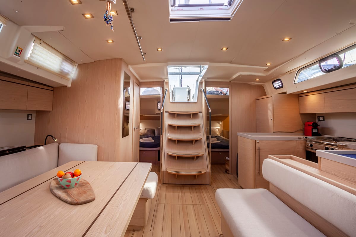 Psari, a Beneteau Oceanis 51.1 sailboat at Mykonos, Greece