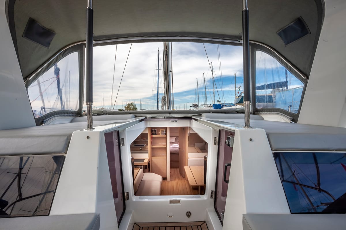 Psari, a Beneteau Oceanis 51.1 sailboat at Mykonos, Greece