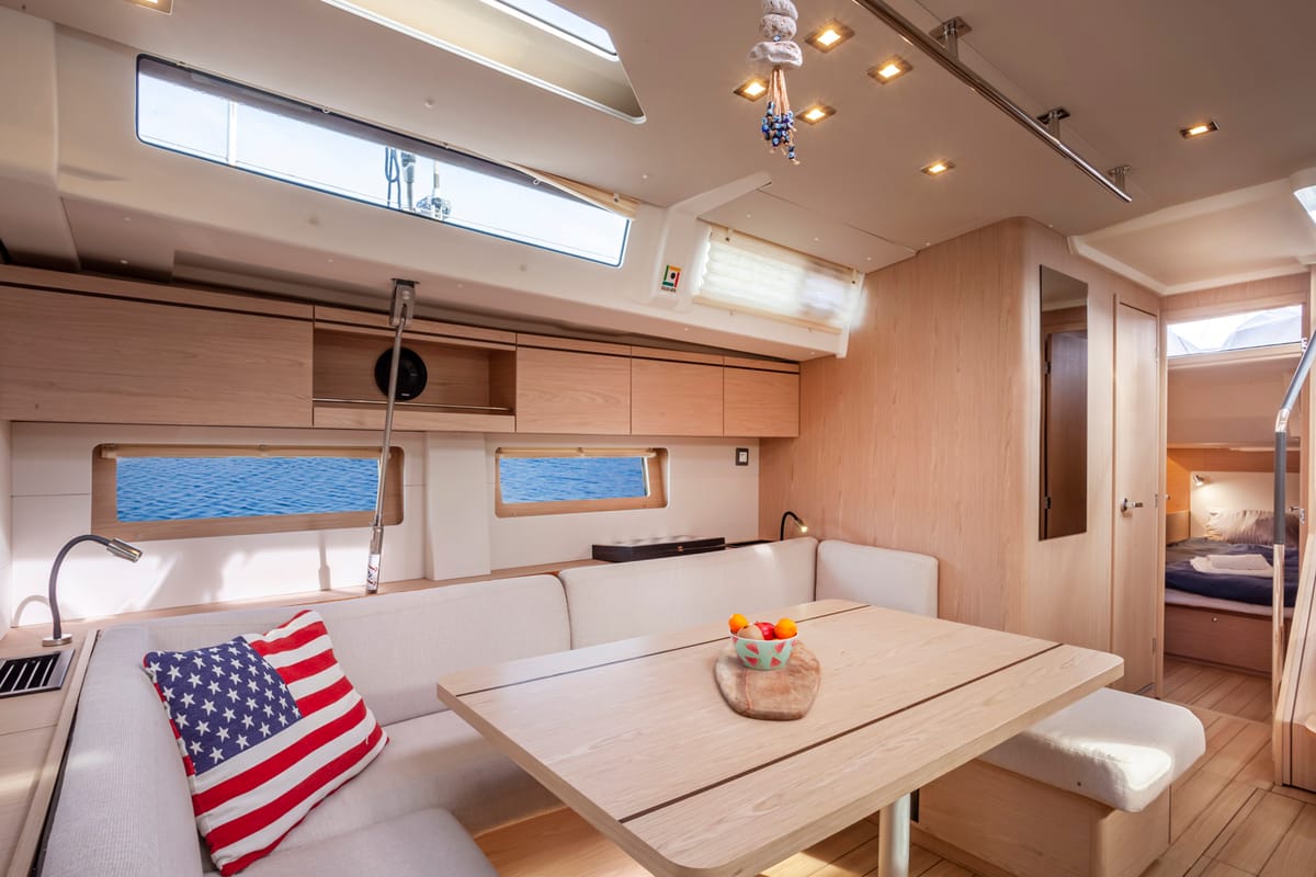 Psari, a Beneteau Oceanis 51.1 sailboat at Mykonos, Greece