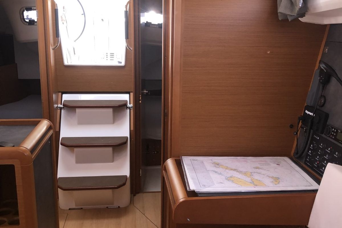 Salon of Nara, a Jeanneau Sun Odyssey 349 sailboat at Mali Lošinj, Croatia