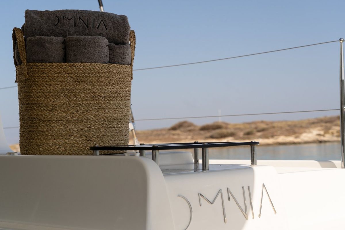 Omnia, a Lagoon 46 catamaran at Piraeus, Greece