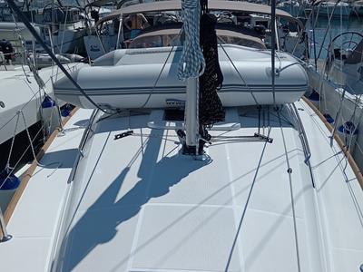 Deck of Novara, a Jeanneau Sun Odyssey 349 sailboat at Pirovac, Croatia
