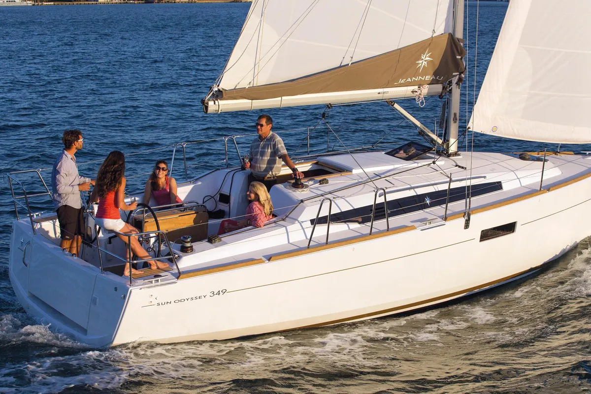 Exterior view of Novara, a Jeanneau Sun Odyssey 349 sailboat at Pirovac, Croatia
