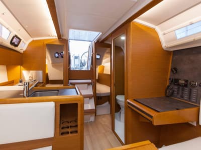 Galley of Novara, a Jeanneau Sun Odyssey 349 sailboat at Pirovac, Croatia