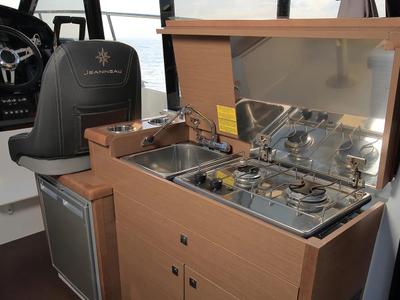 Galley of Aquaduck, a Jeanneau Merry Fisher 895 motorboat at Grad Biograd na Moru, Croatia