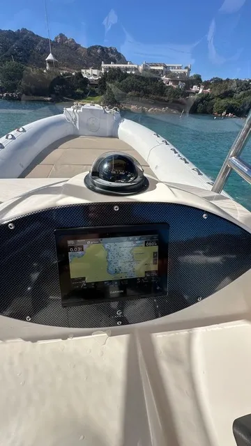 Cockpit of Cap Sun 2023, a Gulet Motorboat motorboat at Poltu Quatu, Italy