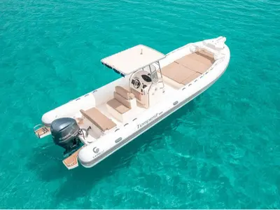 Exterior view of Cap Sun 2023, a Gulet Motorboat motorboat at Poltu Quatu, Italy