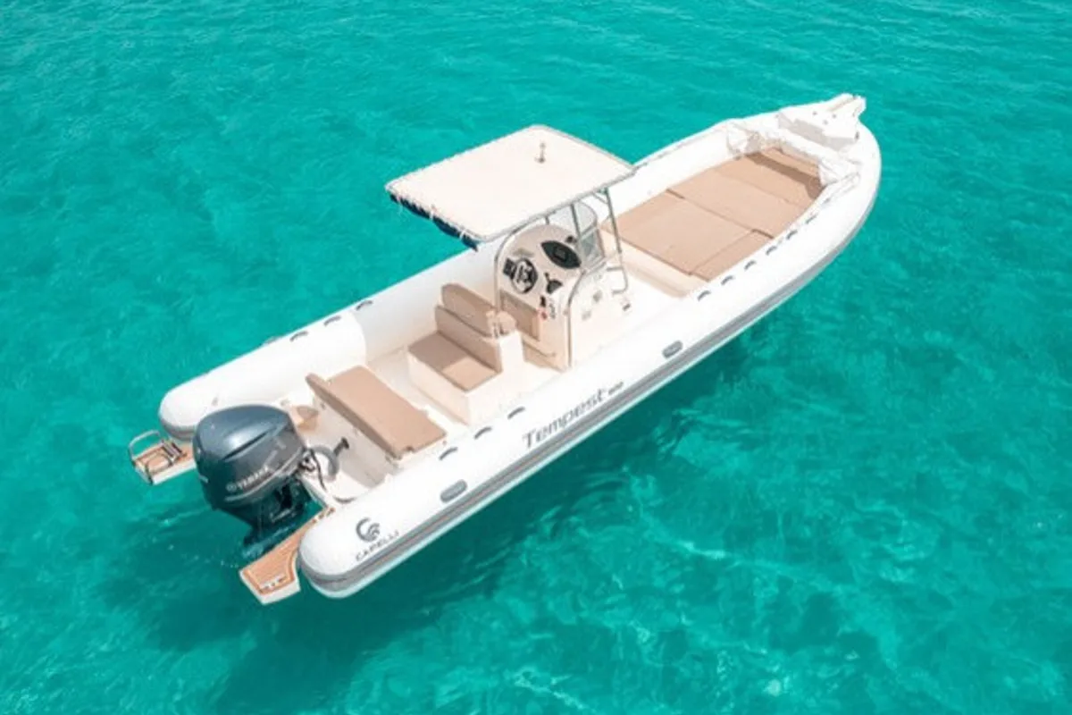 Exterior view of Cap Sun 2023, a Gulet Motorboat motorboat at Poltu Quatu, Italy