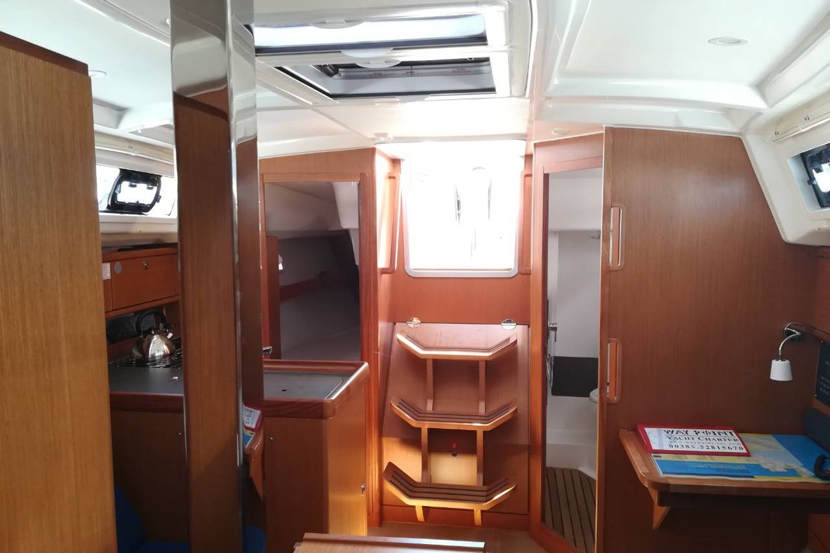 Salon of Cleo, a Bavaria Cruiser 34 sailboat at Grad Pula, Croatia