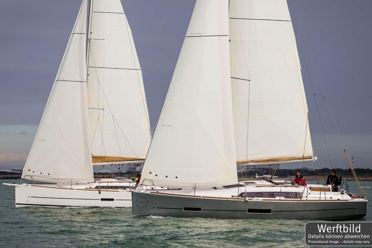 Exterior view of Nice To Have, a Dufour 382 GL sailboat at Heiligenhafen, Germany