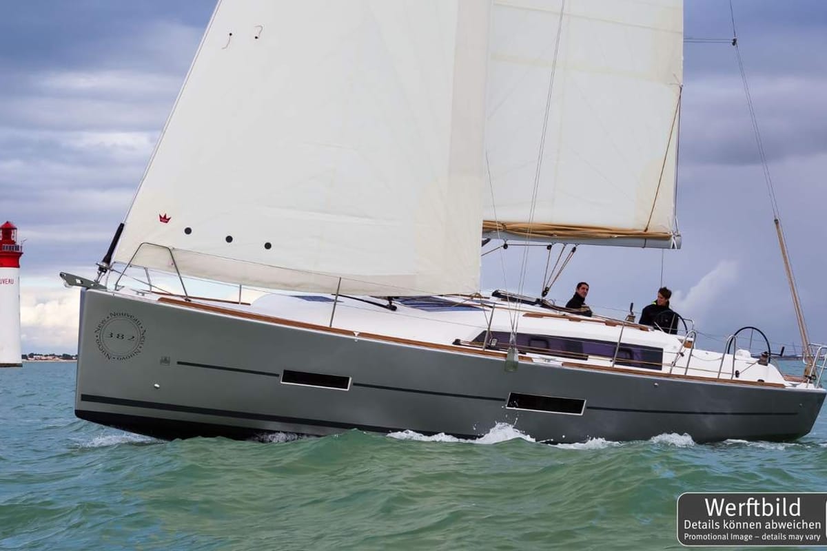 Exterior view of Nice To Have, a Dufour 382 GL sailboat at Heiligenhafen, Germany