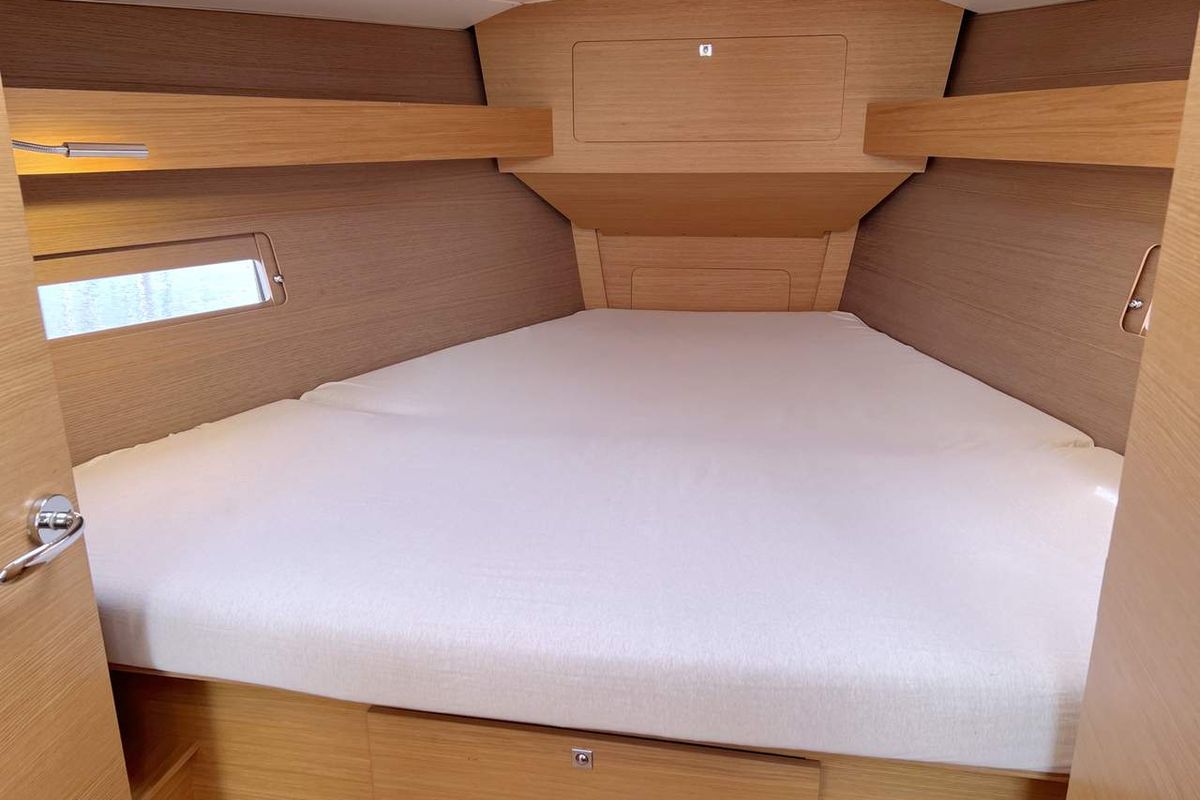 Cabin on Nice To Have, a Dufour 382 GL sailboat at Heiligenhafen, Germany