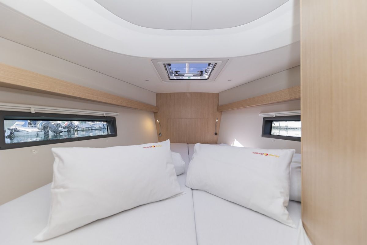 Cabin on Maraschino, a Bavaria C42 sailboat at Zadar, Croatia