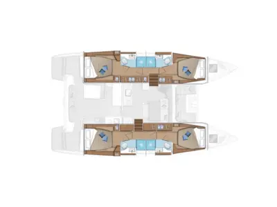 Floor plan of Westerlund (PTP), a Lagoon 46 catamaran at Le Gosier, France